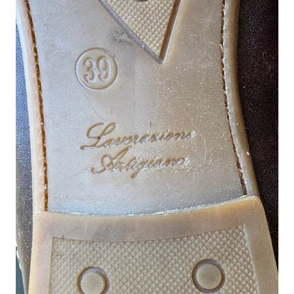 BLUZI Women’s Size 39 Brown Gold Studded Lace Up Sandals Boho Gladiator Festival - Picture 11 of 14